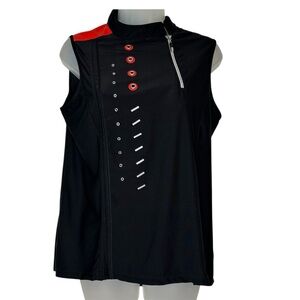 Jamie Sadock‎ Black and Red Boxy Sleeveless Tank Top